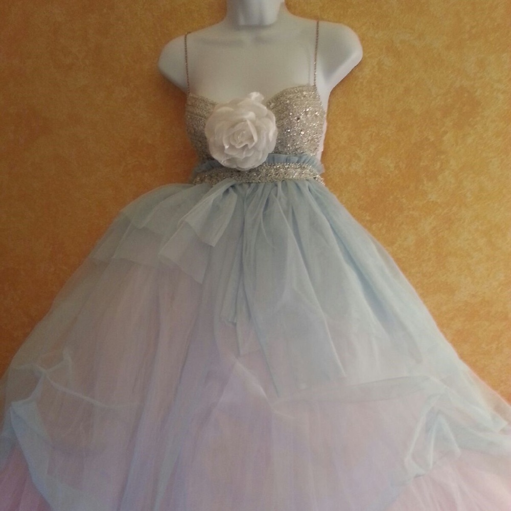 Cinderella Blue Babydoll Tulle Wedding Ballgown - Picture 6 of 8